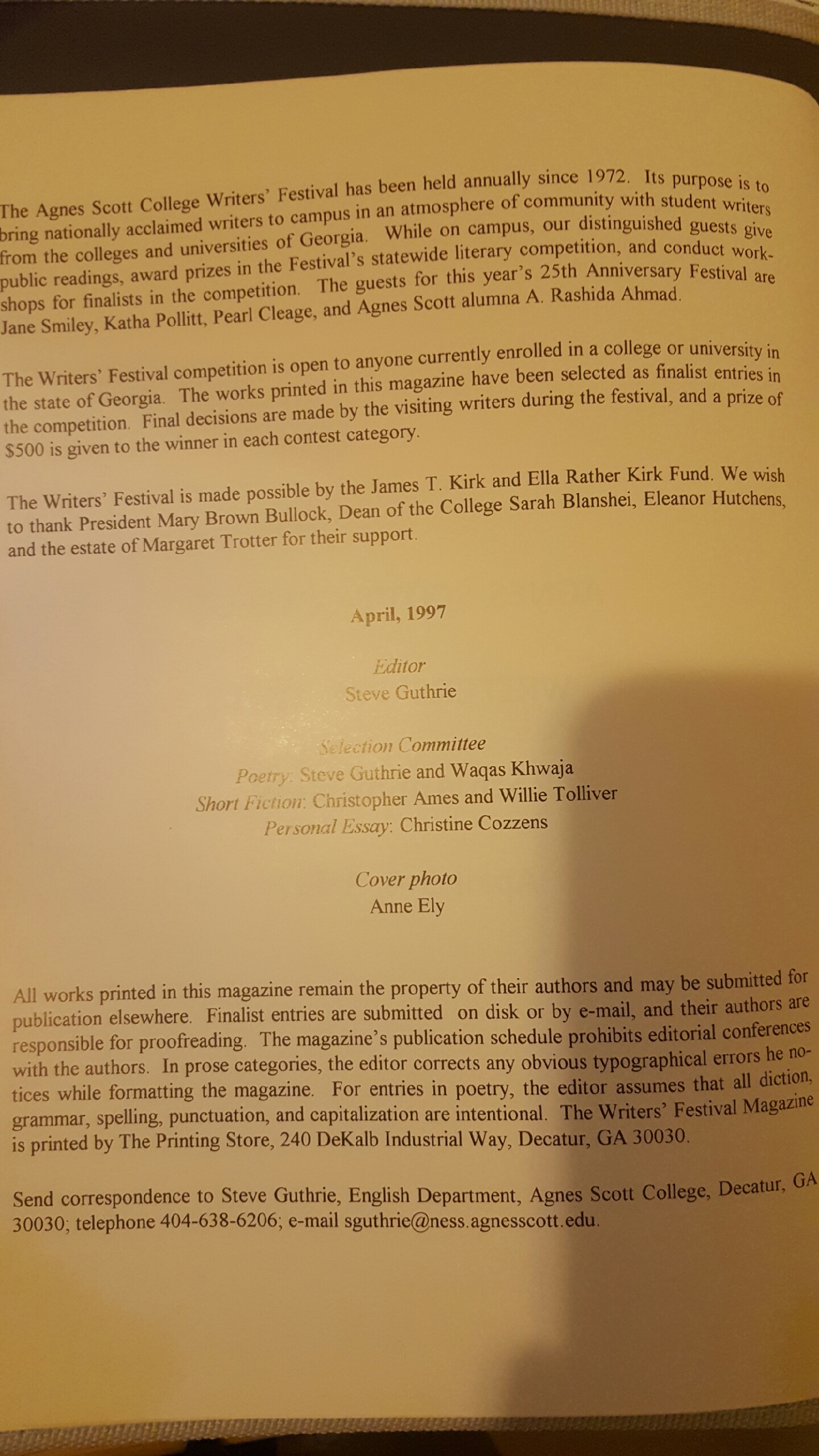 The Agnes Scott Writers' Festival